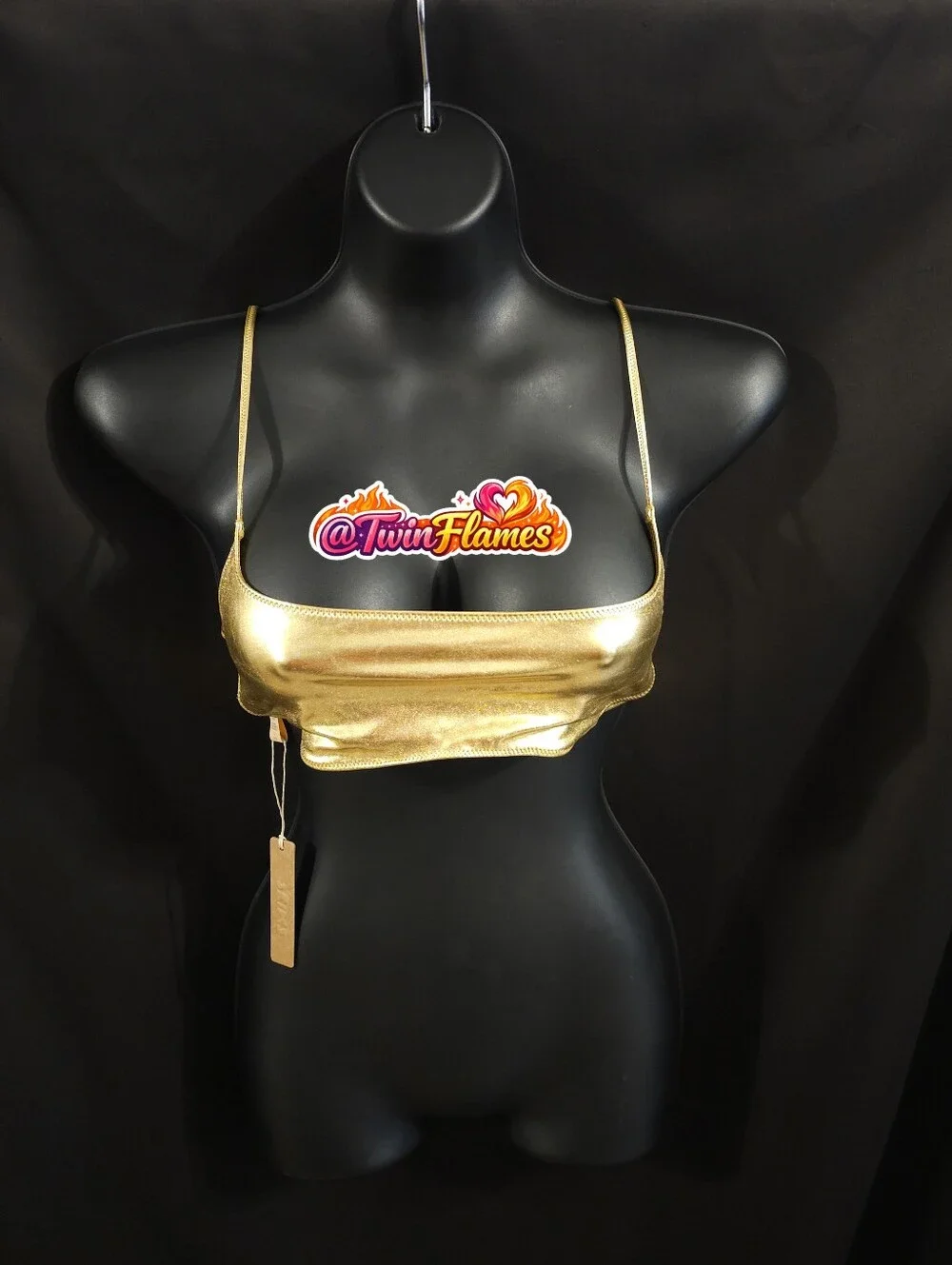 Skims Metallic Swim Micro Scoop Bikini Top BT-SCP-2802 Gols Size Large, 2X